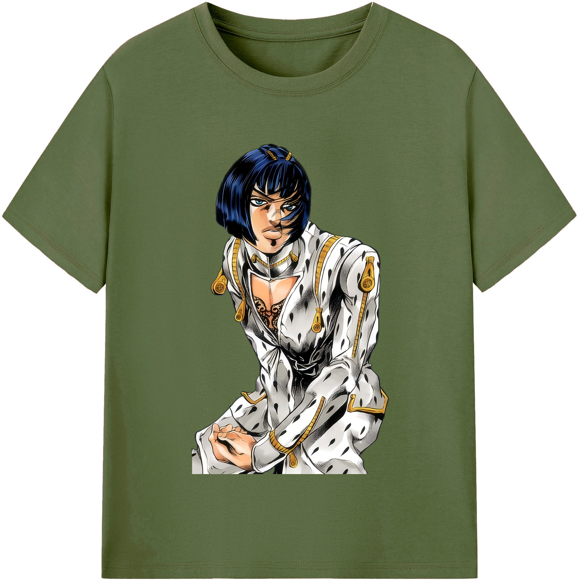 （画像用） ジョジョの奇妙な冒険 ブローノ?ブチャラティ JoJo's Bizarre Adventure Bruno Bucciarati 綿100％半袖Tシャツ（フロントプリント）